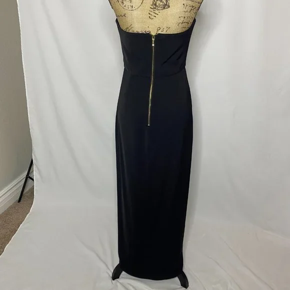 Shona Joy Black Strapless Draped Tulip Sweetheart Dress - Picture 6 of 11
